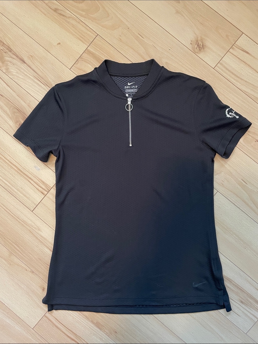 Nike Black Dri-FIT Short Sleeve Zip Tee